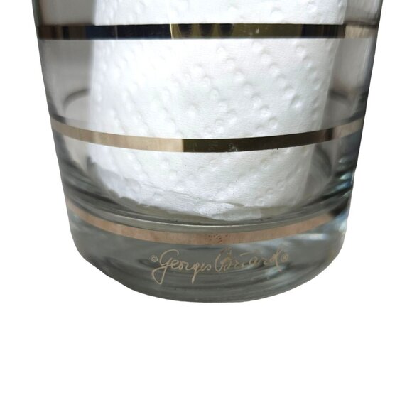 Vintage Georges Briard Silver Rimmed Glass Tumblers Set Of 2 Mid-Century Modern - Picture 2 of 15